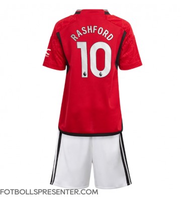 Manchester United Marcus Rashford #10 Hemmatröja Barn 2023-24 Kortärmad (+ korta byxor)